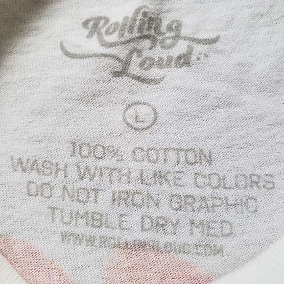 Rolling Loud 2022 Miami Sz Large Mens White Officially Licensed Concert T-Shirt - Picture 3 of 7